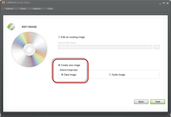 How to create an ISO image from files, using DAEMON Tools Ultra?