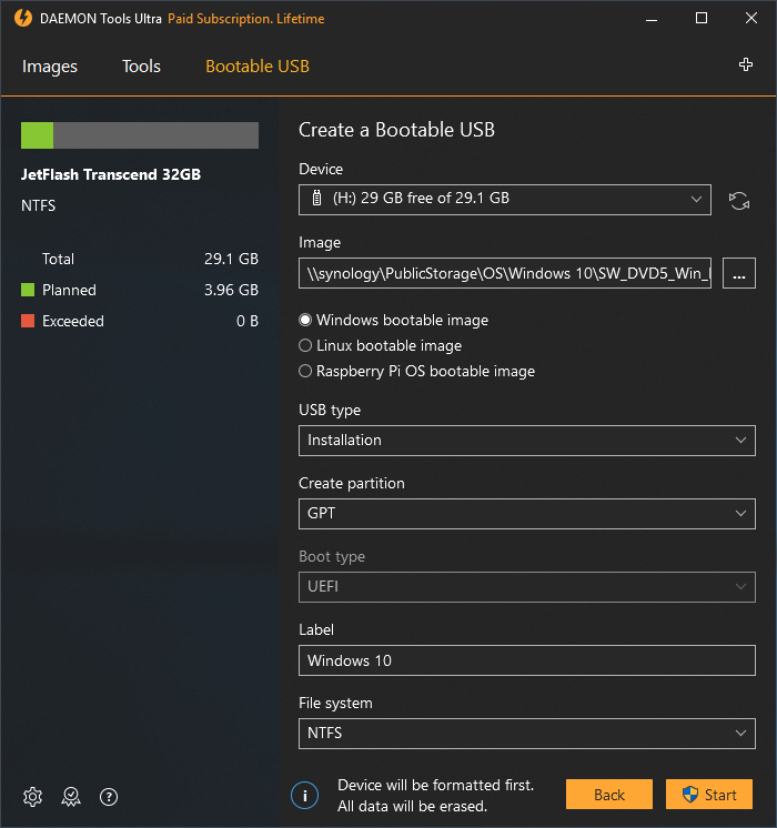 Windows 10 bootable usb install