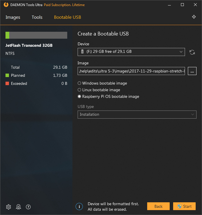 Format and Backup Raspberry Pi SD Card with DAEMON Tools Ultra 5.3