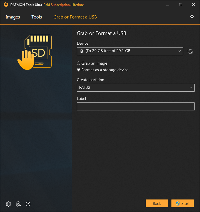 Format and Backup Raspberry Pi SD Card with DAEMON Tools Ultra 5.3