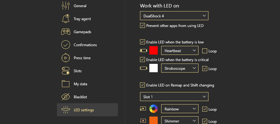 All the basics about LED settings in reWASD