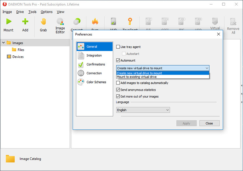 Daemon tools mount image